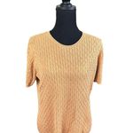 Belford for Neiman Marcus tan Ribbed Short Sleeve silk blend sweater women's XL Photo 0