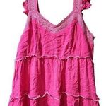 Torrid  size 1 pink babydoll Crinkle gauze embroidered tier top nwt Photo 0