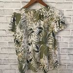 Hilary Radley Women’s tropical print short sleeve v-neck blouse shirt S Photo 1
