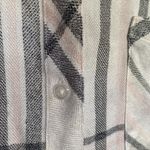 Rails  Hunter Cabincore Plaid L/S Button Down Cream Pink Gray Crop Flannel SMALL Photo 4