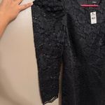 EXPRESS  NWT Black Floral Lace Dress with Puff Long Sleeves Size Large Photo 1