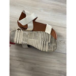 Franco Sarto Franco Sarto Ivory White Snake Embossed Platform Sandals Criss Cross Straps 7 Photo 2