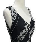 ICE Vtg Y2K Silk Maxi Dress 12 Black White Chiffon Floral Romantic Whimsygoth Photo 2