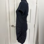 Wasabi + Mint  black, short-sleeved, ruched t-shirt dress Photo 1