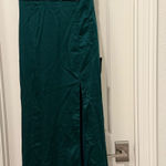 Lulus  Satin Maxi Green Dress Photo 0