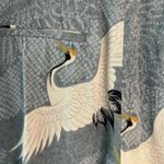 ZARA Basic Shorts Women’s Size SmallCrane Birds Ruffle Layers Blue Wide Zipper Photo 7