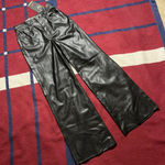 Levi's  Premium 70s High Flare Faux Leather Womens Pants Ultra Rise Black Photo 0