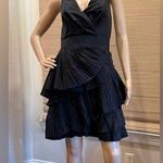 Max and Cleo Black Pleated Mini Cocktail Dress Photo 0