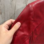 Preston & York Vintage Women size MP Lamb Skin Leather Jacket Red blazer button Photo 4