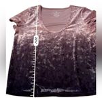 American Eagle  Pink & Purple Ombre Crushed Velvet Short‎ Sleeve Top Sz S Photo 6