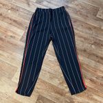 Anthropologie Ettwa Navy Striped Dress Pants Photo 1