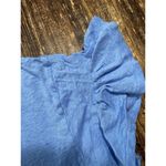 J.Crew Ruffled Sleeve Linen Blue Tee Shirt SMALL Photo 1