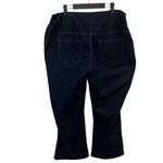 Woman Within  26W Petite Blue Straight Leg Pull On Stretch Denim Jeans Dark Wash Photo 7