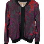 Fabletics  Floral Bomber Jacket M Lightweight Athletic Full Zip Pockets Active Photo 0