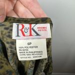 Vintage Y2K Dress Women Size 6P Green Blue Leopard Floral Dark Romantic Boho Photo 4