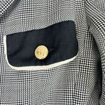 Escada Glen Plaid Wool Silk Skirt Suit Size EU 38 US 8 Black White Photo 9