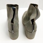 Lucky Brand  Ravynn Gray Leather Upper Block Heel Ankle Boots, Size 12 Photo 8