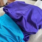 Vintage 80s New Sirena Swimsuit Blouson Top L 14 Blue Size 12 Photo 3