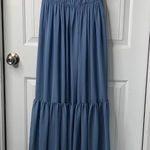White by Vera Wang blue bridesmaid Maxi Dress Ruffle‎ Sleeves Formal Gown Size 0 Photo 0