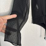 BCBGeneration NEW Sheer Black Polka Dot Long Sleeve Bodysuit Ruffle Cocktail Party Holiday Photo 5