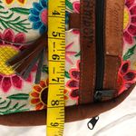 Mexican Mini brown floral suede embroidered floral backpack Photo 2
