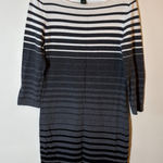 Ralph Lauren Lauren Dress Striped Knit Sweater Gray White Size Medium Photo 0