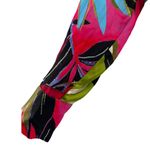 ZARA  tropical floral S colorful cropped silky top going out long sleeve work Photo 4