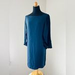 Milly Silk blend V-Neck Butterfly Dress LongāNavy Blue Silk Blend Dress Sizeā8 Photo 2