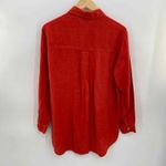 Chico's Vintage  Button Front Shirt sz 2‎ Large Pumpkin Orange Linen Fall Holiday Photo 4
