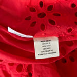 ADIVA Red Pink Sheer Eyelet Lace Peasant Blouse Boho Festival Top Small NWT Photo 9