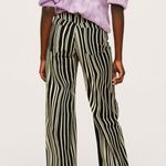 Mango  Mono Black And Cream Striped Straight Leg Jeans Size 2 Photo 1