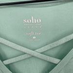 Soho Jeans Soft Tee Mint Green Crisscross Neck 3/4 Sleeve Top Size S Photo 2