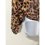 Rachel Zoe Women's Leopard Print Silk Blouse Size 0 Long Sleeve Photo 2