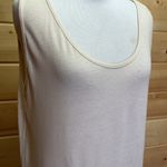 Sandal Made In Italy Cream Scoop Neck Blouse with Sheer Trim Bottom Size XL Photo 1