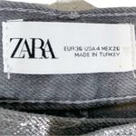 ZARA Metallic Silver Straight Leg Jeans Size 4 Photo 11