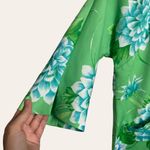 70’s Vintage Polynesian Casuals Green Floral Print Kimono Jacket Blouse Size 10 Photo 4