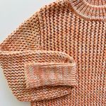 H&M Chunky Knit Sweater Size Small Peach Cream Wool Blend Cottage Cute Comfort Photo 1