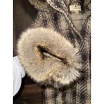 Woolrich  Women's Sz Medium M Plaid Brown Faux‎ Fur Trim Hooded Winter Coat Warm Photo 2