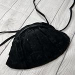 Chia Vintage Suede Crossbody Bag Black Genuine Leather Slim Strap Photo 1