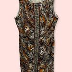 Fierce 90’s Y2K leopard purple trim ruched stretchy bodycon dress sheath mini Black Size XL Photo 1