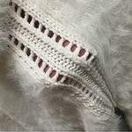 Rachel Roy Fuzzy White Cowl Neck Turtleneck Sweater Open Knit Detail Size M Size M Photo 3