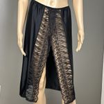 Vintage Lovable Half Slip Skirt 4" Wide Lace Ultra High Slit Black Size Medium Photo 1