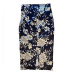 ZARA  Floral Pencil Skirt Navy and White - Size Small Photo 1