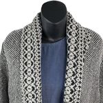 Lucky Brand  BOHO Shawl Cardigan Open Black White Geometric Sweater Women’s 1X Photo 3