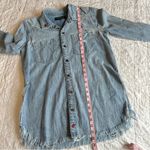 Lucky Brand  Distressed Denim Shirt  Embroidery Bugs Photo 7