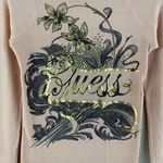 Guess Vintage Y2K Light Baby Pink Gold Floral Fitted Graphic Long Sleeve Top Photo 4