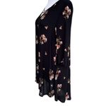 Amuse Society Buckle Gauzy Black Floral Hi Lo Tunic / Super Mini Dress XS Photo 1