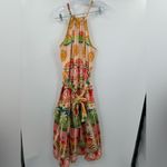 Farm Rio  Women's Rainbow Sunset Halter Bow Maxi Dress Size XL Photo 1