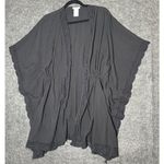 La Blanca  Black Crochet Trim Kimono Swim Cover Up XXS/XS Beach Resort Photo 0