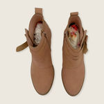 Kelsi Dagger  Brooklyn Kingston Peach Pink Knotted Bow Block Heel Ankle Boots 7.5 Photo 2